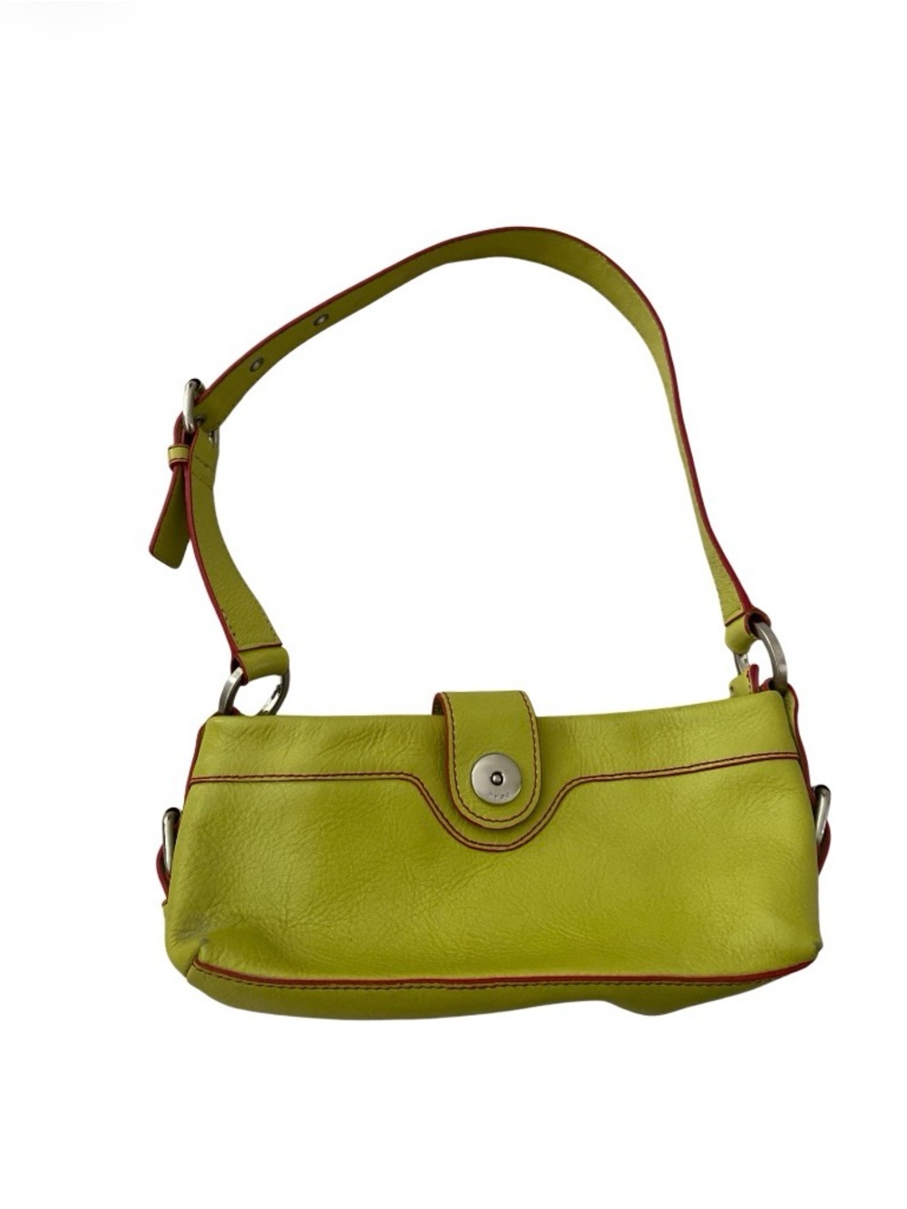 Vintage Y2K Hype leather shoulder bag lime green